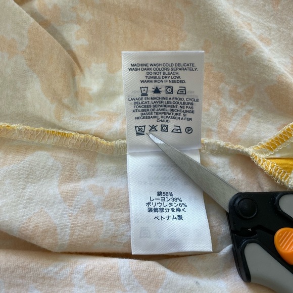 Lands' End Yellow and White 3/4 Sleeve Tunic - Picture 7 of 10